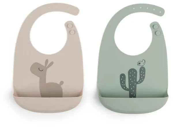 Silikon hagesmekke 2 stk. - Lalee sand/grønn